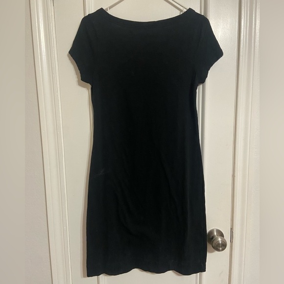 Banana Republic Women's Size Small Black Crew Neck T Shirt Dress EUC Short Sleev - Picture 2 of 3